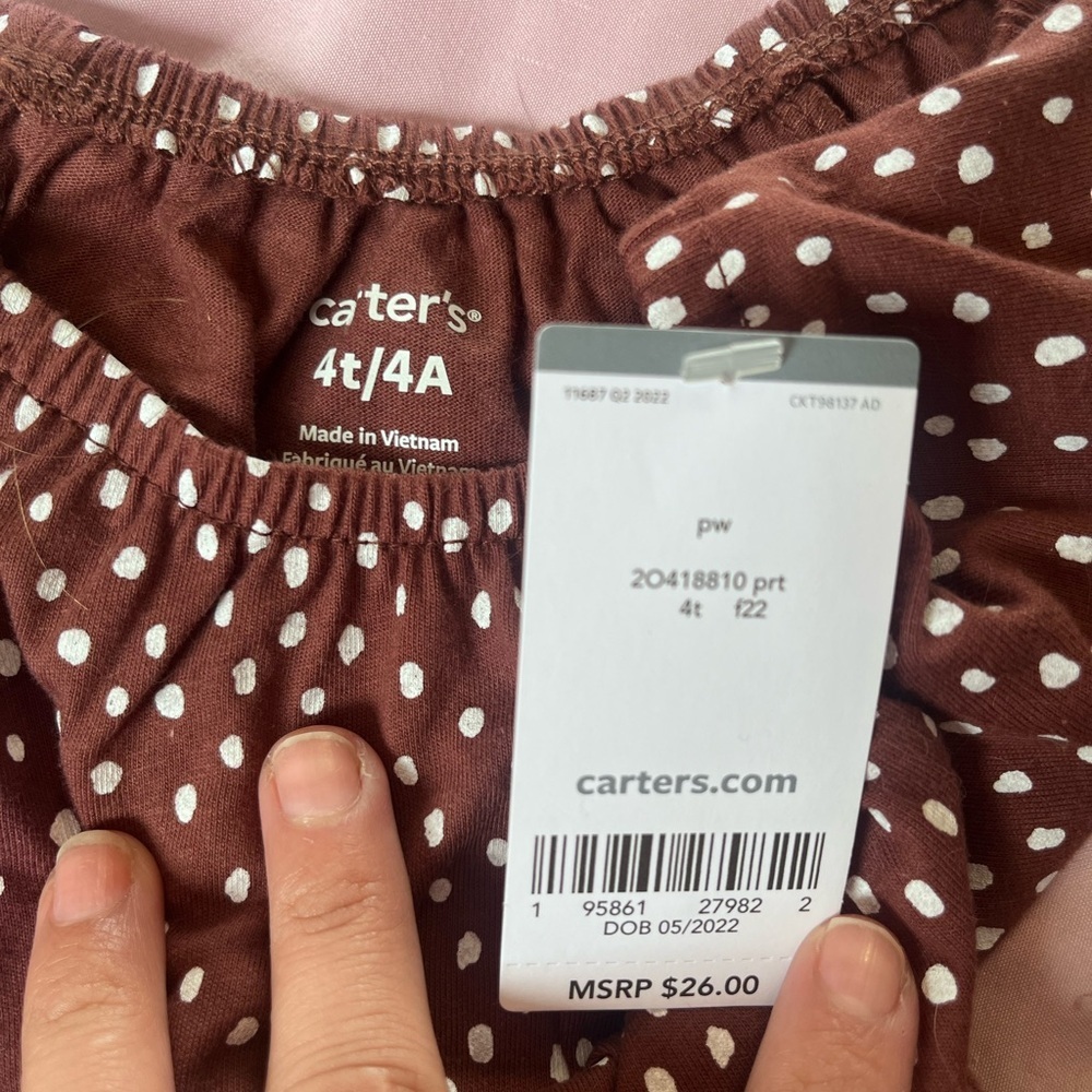 Carter's Chocolate Dress with Polka Dots - Picture 2 of 2